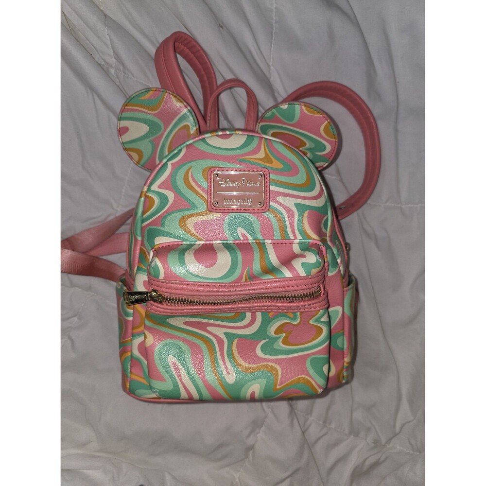 Loungefly Disney Mickey Minnie mouse tie dye swirl mini backpack bookbag bag!
